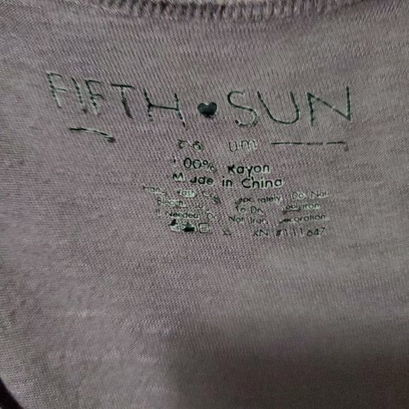 Fifth Sun Purple Short Sleeve Cest La Vie Round Neck Shirt Sz L - Picture 5 of 6